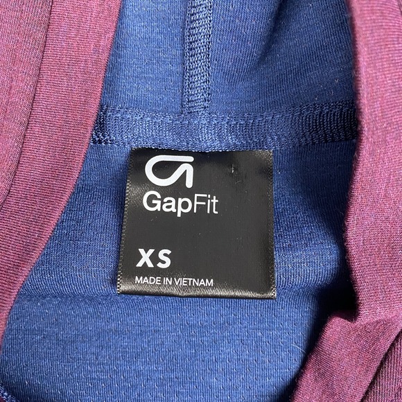 NWT Gap GapFit Sweatshirt Womens XS Burgundy Double Knit Crop Hoodie Activewear - Picture 8 of 15